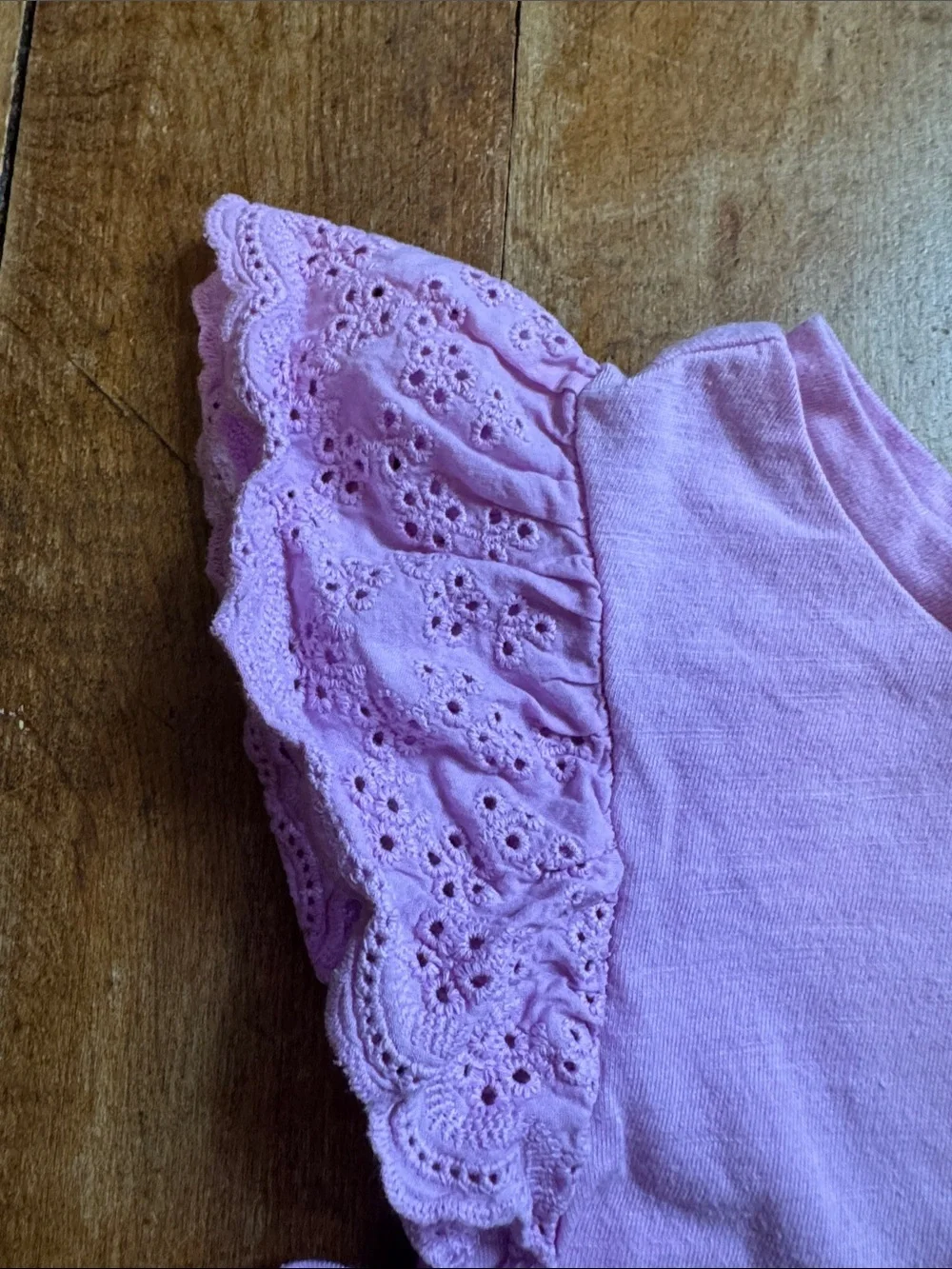 Cat & Jack Flutter Sleeve Tee 4T cotton purple summer eyelet